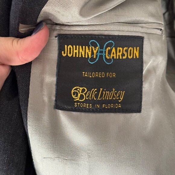 Johnny Carson for Belk Lindsey Grey Striped Blazer Sport Coat Jacket Union Made - Picture 6 of 12